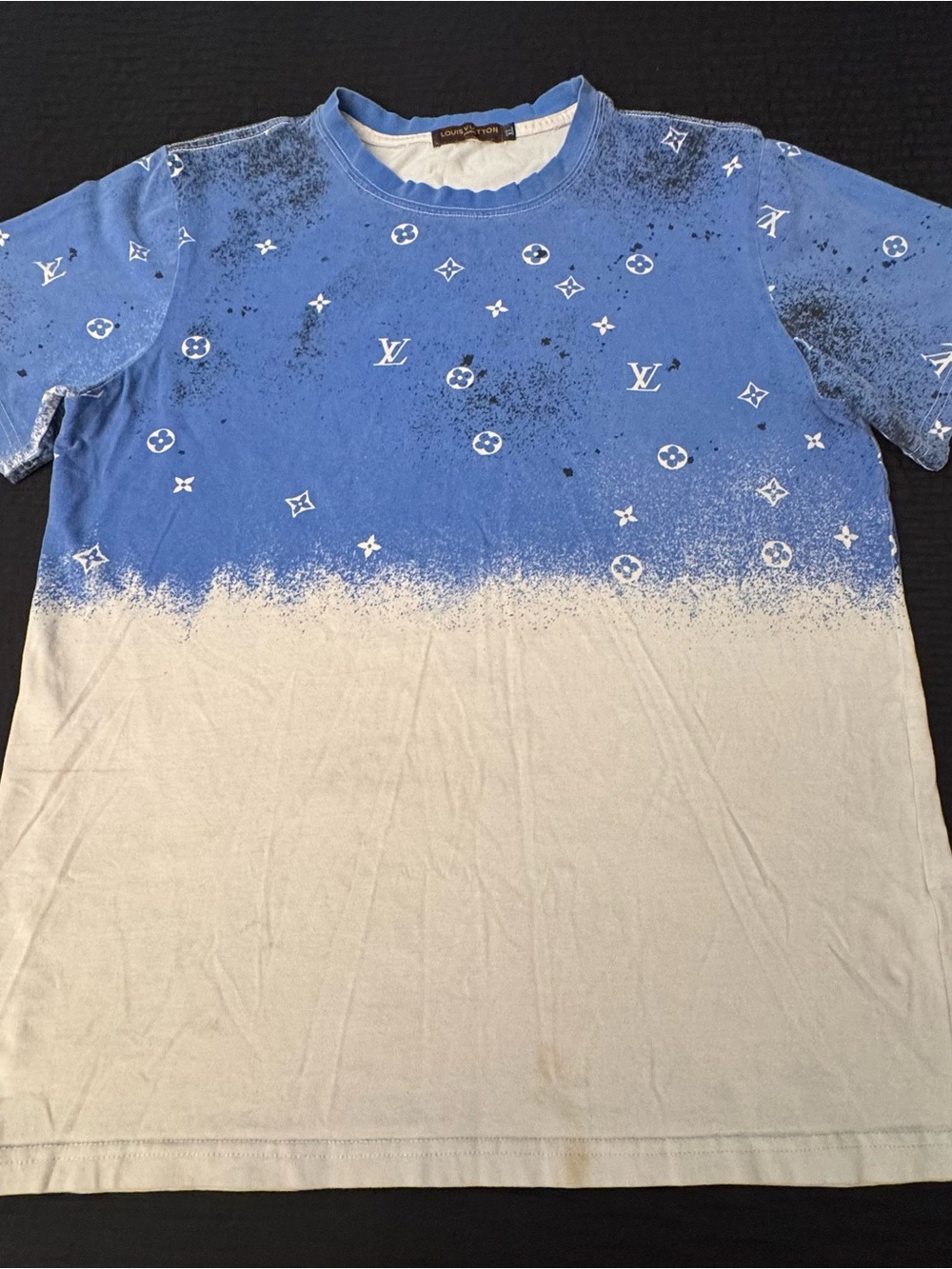 Louis Vuitton Blue White Gradient T-Shirt Size Large LV